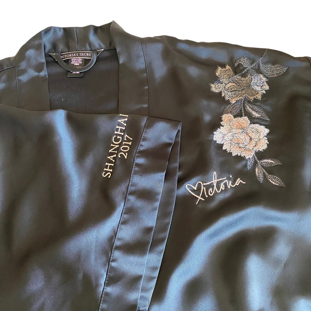 Victoria's Secret Robe Women XS/S Black Shanghai 2017 Fashion Show